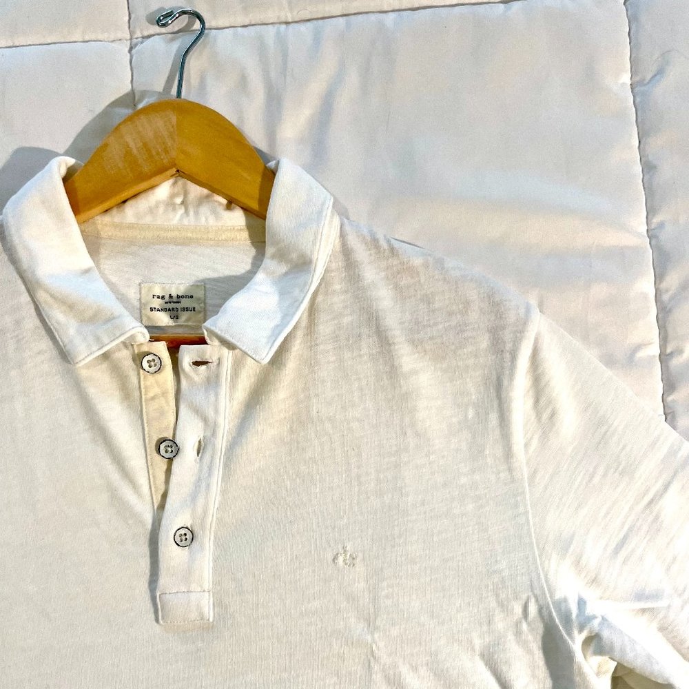 rag & bone | Standard Issue | L/G Polo | Bone White